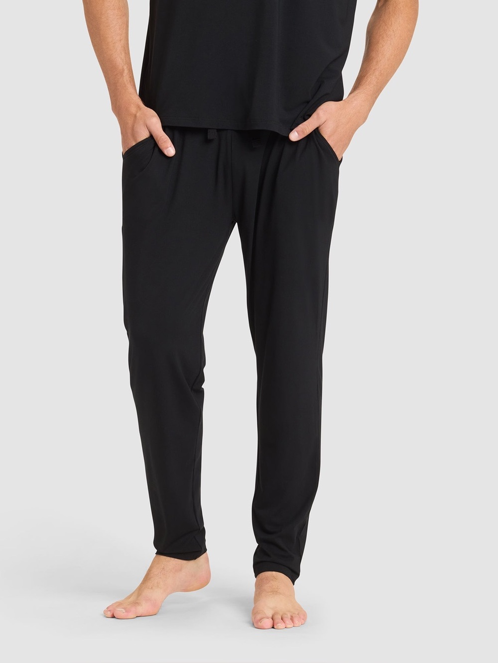 Cozy Earth Mens Bamboo Stretch Knit Pajama Pants In Black With Pockets Size XXL